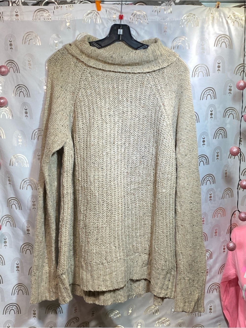 Ruff Hewn Ivory Cowl Neck Knit Sweater